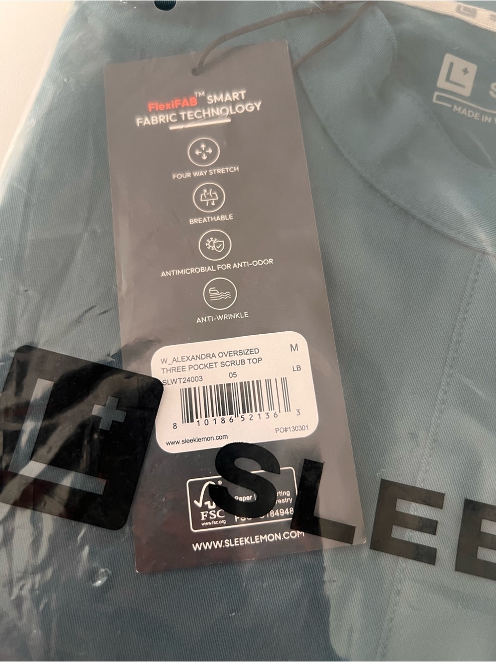 Sleeklemon Alexandra Scrub Top in Legion Blue Size: M - Picture 3 of 3